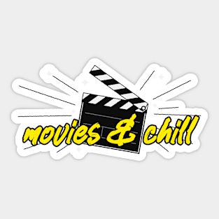 Movies & Chill White Sticker